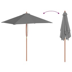 Parasol d'extérieur avec mât en bois 150x200 cm anthracite 550664550664
