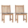 Chaises de jardin lot de 2 avec coussins Bois de teck massif 550666550666