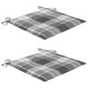 Chaises de jardin lot de 2 avec coussins Bois de teck massif 550666550666