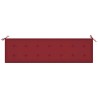 Banc de jardin avec coussin bordeaux 175 cm Bois de teck massif 550667550667
