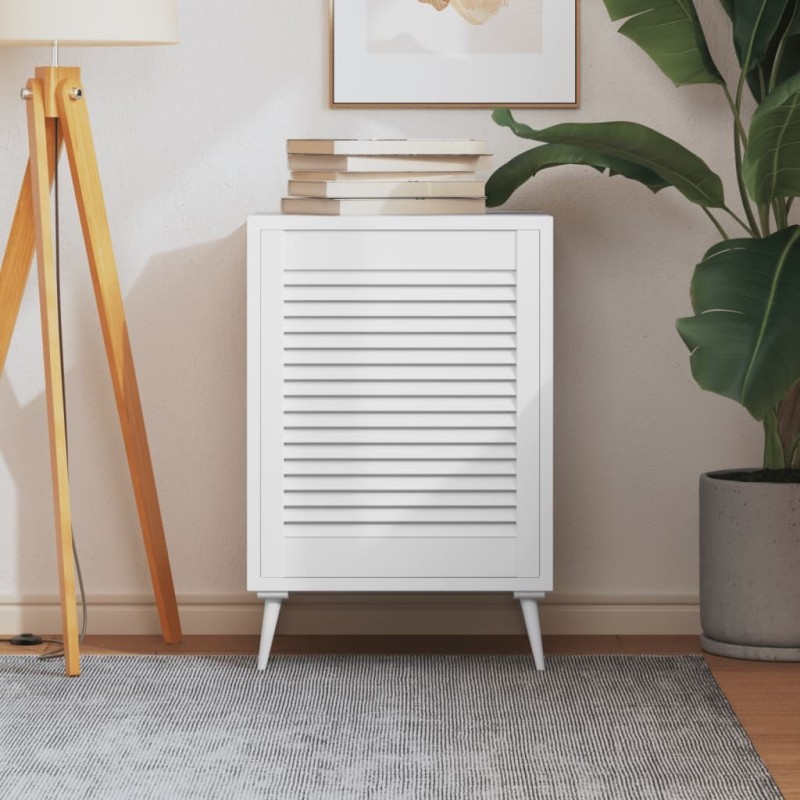 Porte à persiennes Bois de pin massif Blanc 61,5x49,4 cm 550671550671