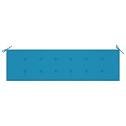 Banc de jardin avec coussin bleu 175 cm Teck massif 550672550672