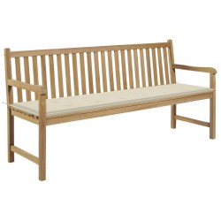 Banc de jardin avec coussin crème 175 cm Bois de teck massif 550673550673