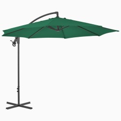 Parasol de jardin en porte-à-feux avec mât en acier 300 cm Vert 550678550678