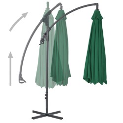 Parasol de jardin en porte-à-feux avec mât en acier 300 cm Vert 550678550678