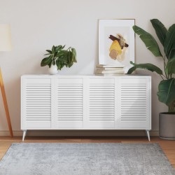 Portes d'armoire à persiennes 4pcs blanc 61,5x39,4cm pin massif 550681550681