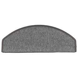 Tapis d'escalier 10 pièces 65 x 24 x 4 cm Gris foncé Demi-rond Grand 550684550684
