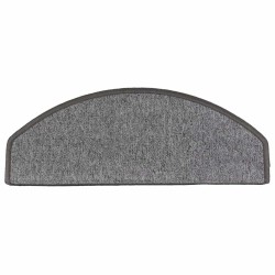 Tapis d'escalier 10 pièces 65 x 24 x 4 cm Gris foncé Demi-rond Grand 550684550684