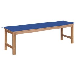 Banc de jardin et coussin bleu royal 150 cm Bois de teck massif 550690550690