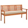 Banc de jardin 3 places avec coussin 150 cm Bois d'eucalyptus 550692550692