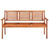 Banc de jardin 3 places avec coussin 150 cm Bois d'eucalyptus 550692550692