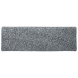 Tapis d'escalier autocollants vidaXL, 10 pièces, 65 x 21 x 4 cm, gris clair, bord rectangulaire 550698550698