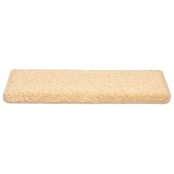 Tapis d'escalier 10 pièces 65 x 21 x 4 cm Crème Bord rectangulaire 550699550699