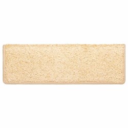 Tapis d'escalier 10 pièces 65 x 21 x 4 cm Crème Bord rectangulaire 550699550699