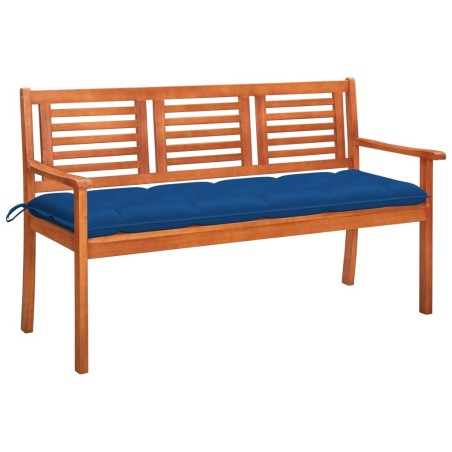 Banc de jardin 3 places avec coussin 150 cm Bois d'eucalyptus 550700550700