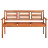 Banc de jardin 3 places avec coussin 150 cm Bois d'eucalyptus 550700550700