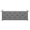 Banc de jardin avec coussin gris 150 cm Bois de teck massif 550703550703