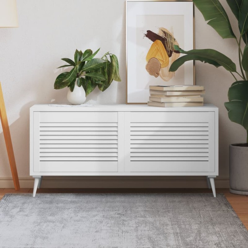 Portes d'armoire à persiennes 2pcs blanc 39,5x59,4cm pin massif 550705550705