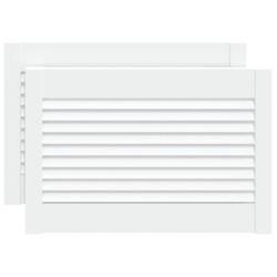 Portes d'armoire à persiennes 2pcs blanc 39,5x59,4cm pin massif 550705550705
