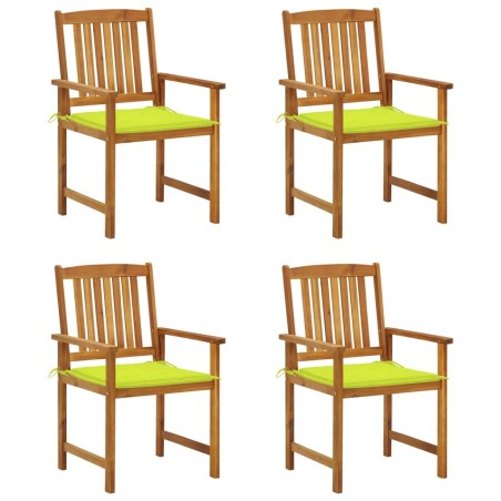 Chaises de jardin avec coussins lot de 4 Bois d'acacia massif 550707550707