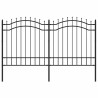 Clôture de jardin Woerden avec pointe en forme de lance, noire, 240 x 125 cm, acier 550708550708