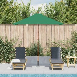 Parasol d'extérieur avec mât en bois 150x200 cm vert 550709550709