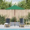 Parasol d'extérieur avec mât en bois 150x200 cm vert 550709550709