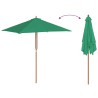 Parasol d'extérieur avec mât en bois 150x200 cm vert 550709550709