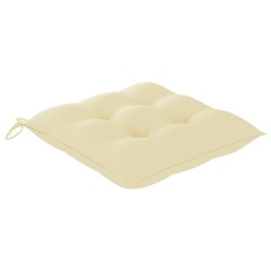 Chaise à bascule avec coussin blanc crème Bois de teck solide 550713550713