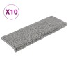 Tapis d'escalier 10 pièces 65 x 21 x 4 cm Gris Bord rectangulaire 550719550719