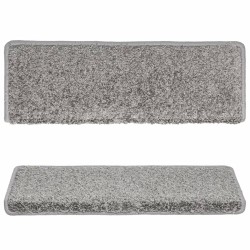 Tapis d'escalier 10 pièces 65 x 21 x 4 cm Gris Bord rectangulaire 550719550719