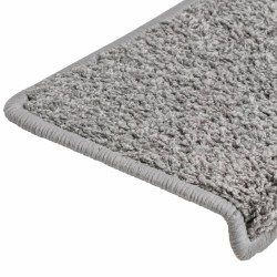 Tapis d'escalier 10 pièces 65 x 21 x 4 cm Gris Bord rectangulaire 550719550719