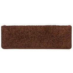 Tapis d'escalier 10 pièces 65 x 21 x 4 cm Marron Bord rectangulaire 550722550722