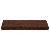 Tapis d'escalier 10 pièces 65 x 21 x 4 cm Marron Bord rectangulaire 550722550722