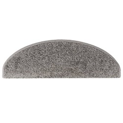 Tapis d'escalier 10 pièces 65 x 21 x 4 cm Gris Demi-rond Grand 550726550726