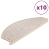 Tapis d'escalier 10 pièces 65 x 24 x 4 cm Taupe Demi-rond Grand 550727550727