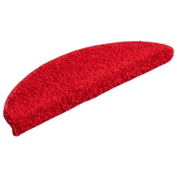 Tapis d'escalier 10 pièces 56 x 17 x 3 cm Rouge Demi-rond 550732550732