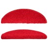 Tapis d'escalier 10 pièces 56 x 17 x 3 cm Rouge Demi-rond 550732550732