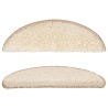 Tapis d'escalier 10 pièces 56 x 17 x 3 cm Crème Demi-rond 550733550733