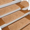 Tapis d'escalier 10 pièces 65 x 21 x 4 cm Beige Bord rectangulaire 550736550736