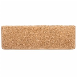 Tapis d'escalier 10 pièces 65 x 21 x 4 cm Beige Bord rectangulaire 550736550736
