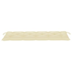 Banc de jardin avec coussin blanc crème 150 cm Teck massif 550748550748