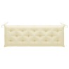 Banc de jardin avec coussin blanc crème 150 cm Teck massif 550748550748