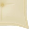 Banc de jardin avec coussin blanc crème 150 cm Teck massif 550748550748