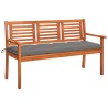 Banc de jardin 3 places avec coussin 150 cm Bois d'eucalyptus 550751550751