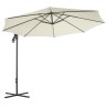 Parasol de jardin en porte-à-faux avec poteau en acier sable 550753550753