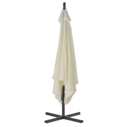 Parasol de jardin en porte-à-faux avec poteau en acier sable 550753550753