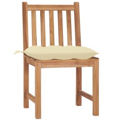 Chaises de jardin lot de 2 avec coussins Bois de teck massif 550754550754