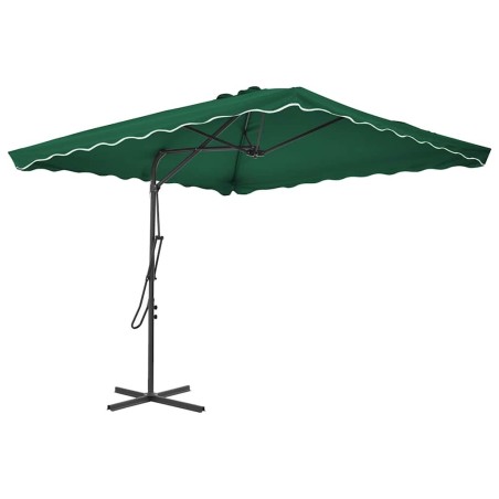 Parasol d'extérieur avec mât en acier 250x250 cm vert 550758550758