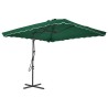 Parasol d'extérieur avec mât en acier 250x250 cm vert 550758550758